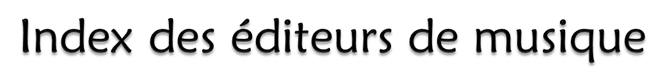 éditeurs de musique